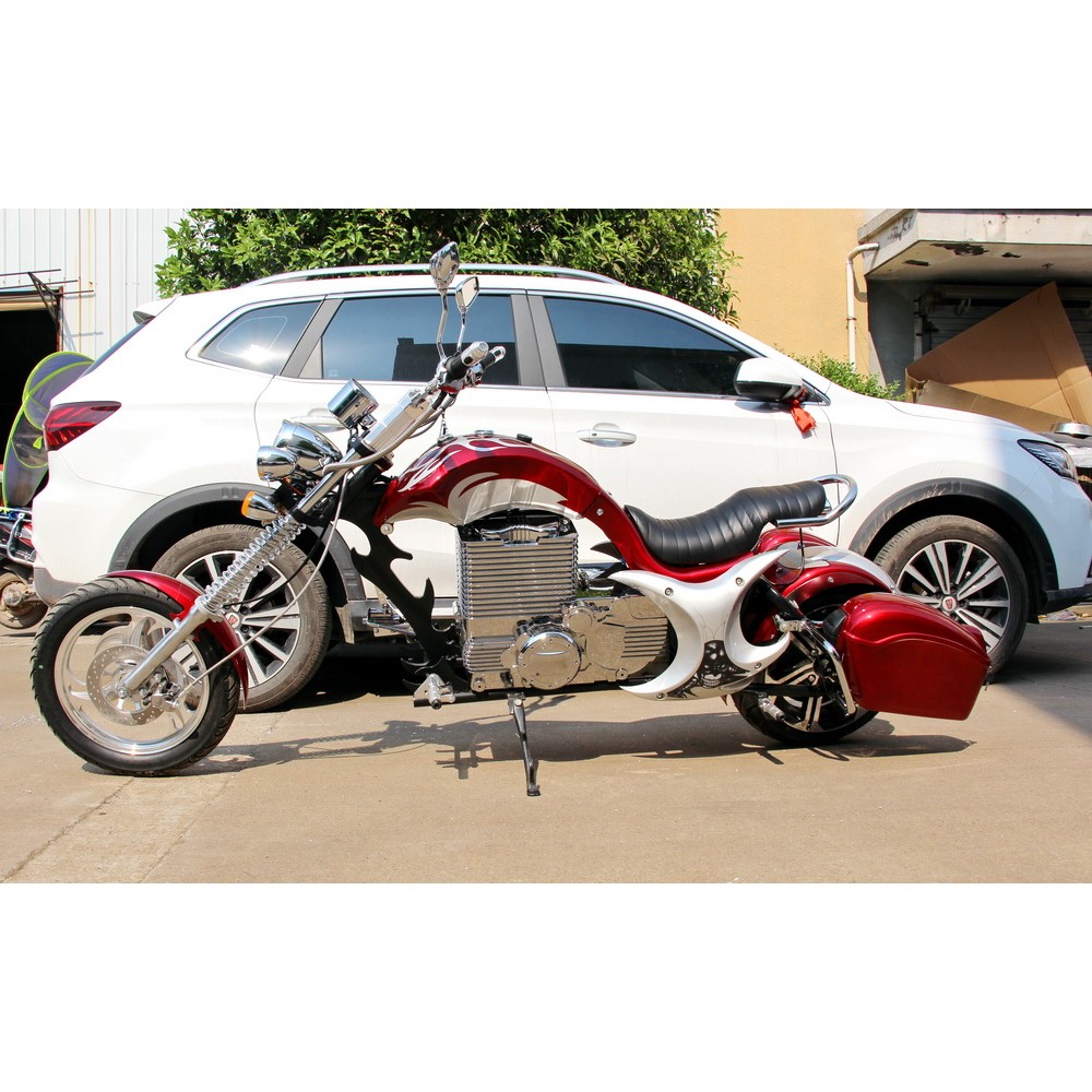 Электромотоцикл GreenCamel Chopper C200, 72V 3000W R15 Красный 5