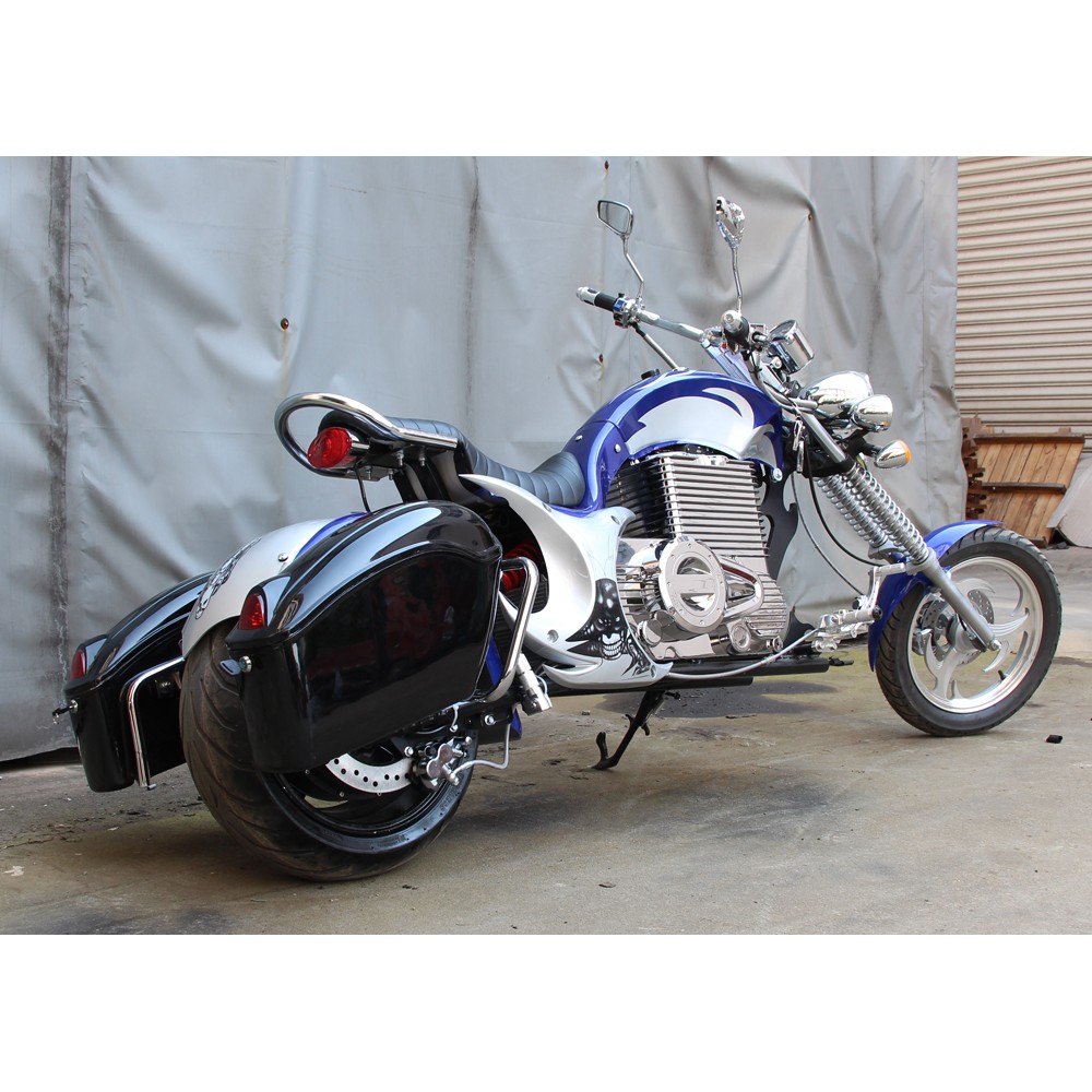 Электромотоцикл GreenCamel Chopper C200, 72V 3000W R15 Синий 5